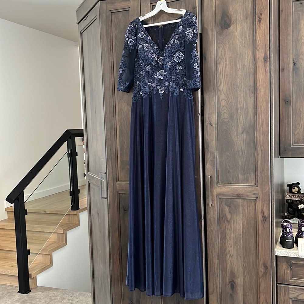 New!!! 3/4 length beaded bodice chiffon dress by Elizabeth K